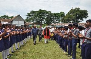 The Governor of Arunachal Pradesh Shri P.B. Acharya visiting the Government Higher Secondary School, Namsai on 5th August 2017.